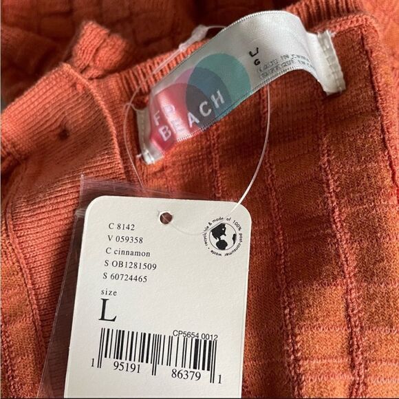 NWT Free People Beach Short N Sweet Knit Mini Dress in Ambered Coral L - Picture 10 of 10